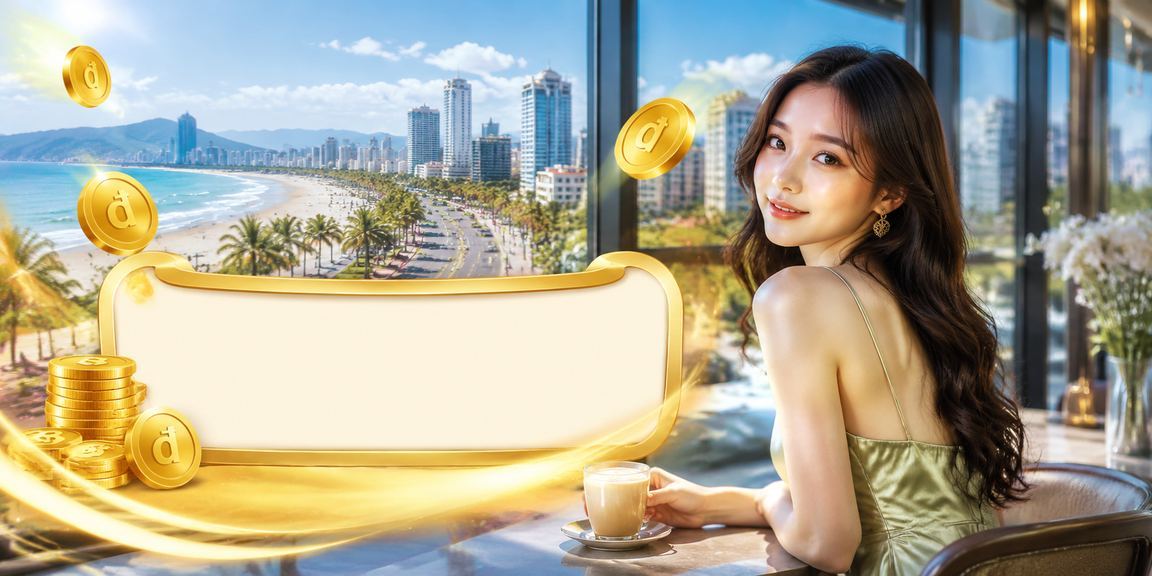 Người dùng VIP tại Đà Nẵng thưởng thức cà phê trong khi kiểm tra bonus tài khoản